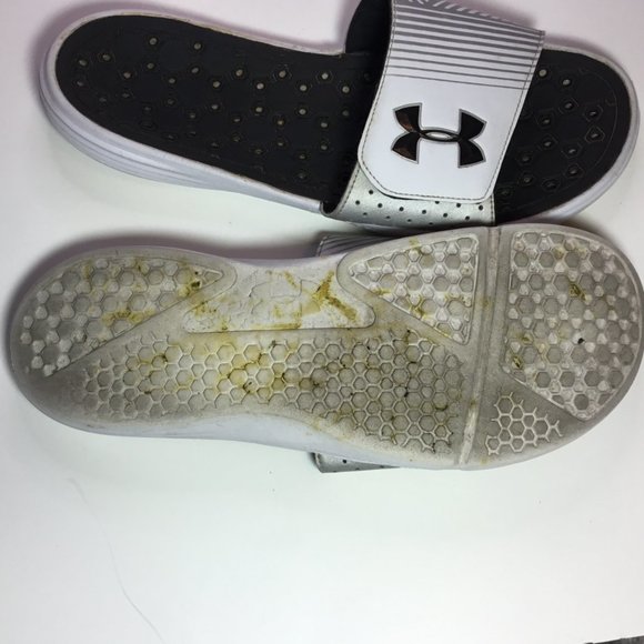 Under Armour Men's Ignite Slides Size 13 White GUC - Picture 9 of 9